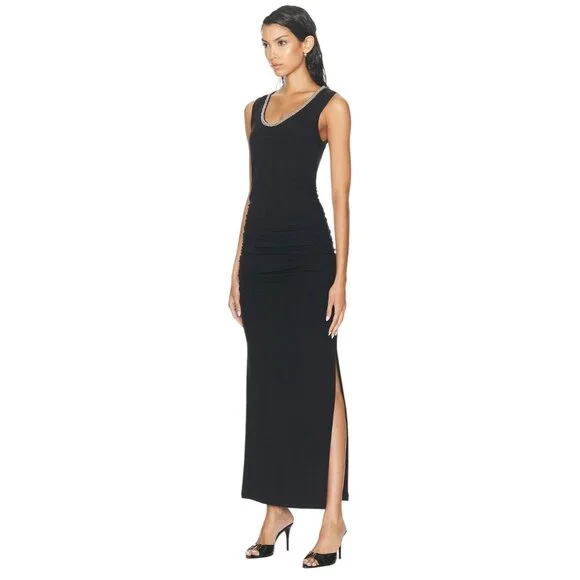 SIMKHAI Fiamma Tank Midi Dress in Black Small New Womens Long Maxi Gown